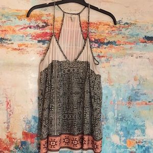 JOIE Cotton Tank Top Woven Trim BOHO Sz XS EC!